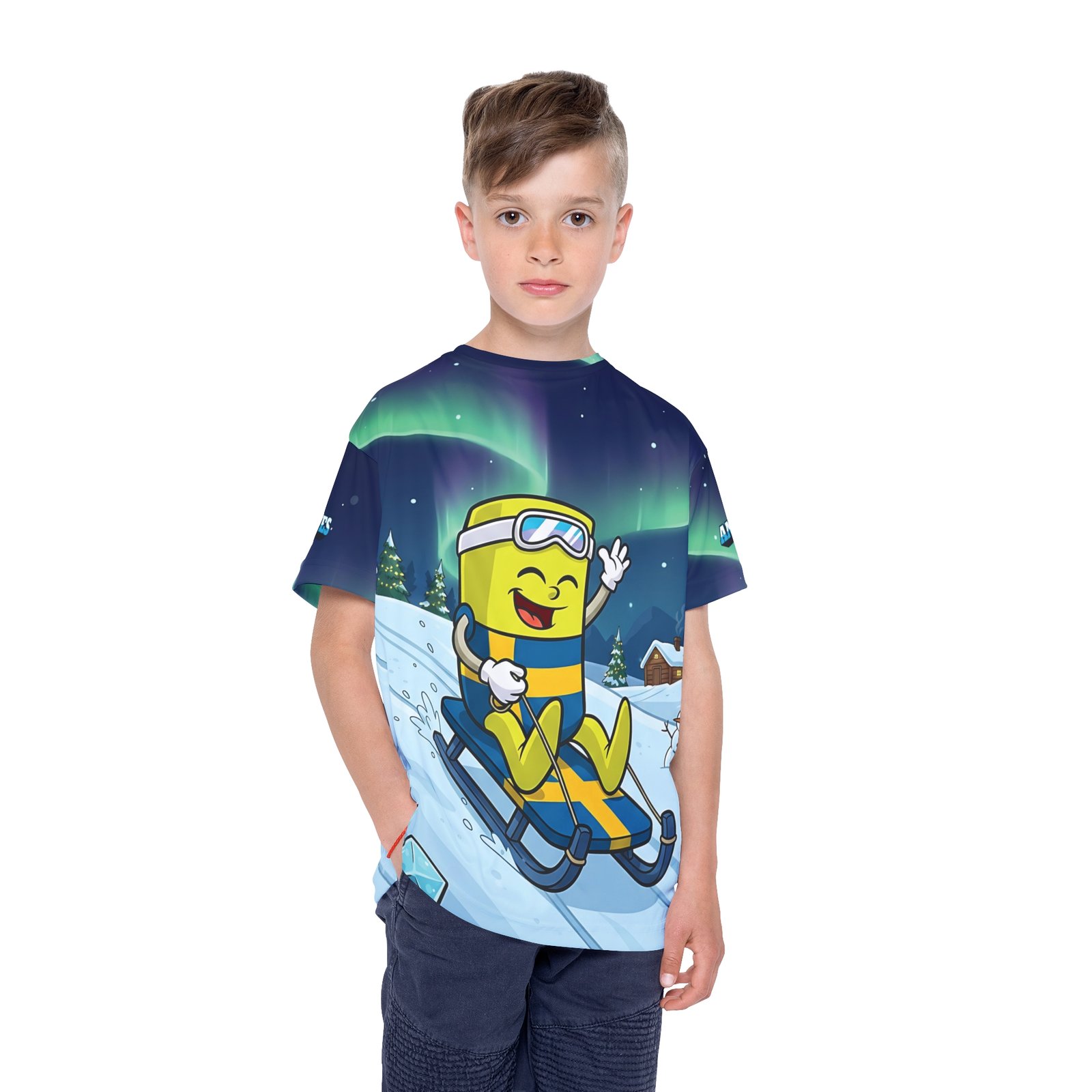 Sweden Sled Kids Sports Jersey (AOP) - Image 3